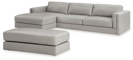 Amiata 3-Piece Sectional with Ottoman (Left-Arm Facing Corner Chaise, Right-Arm Facing Sofa, Oversized Accent Ottoman)
