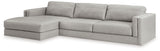 Amiata 3-Piece Sectional with Ottoman (Left-Arm Facing Corner Chaise, Right-Arm Facing Sofa, Oversized Accent Ottoman)