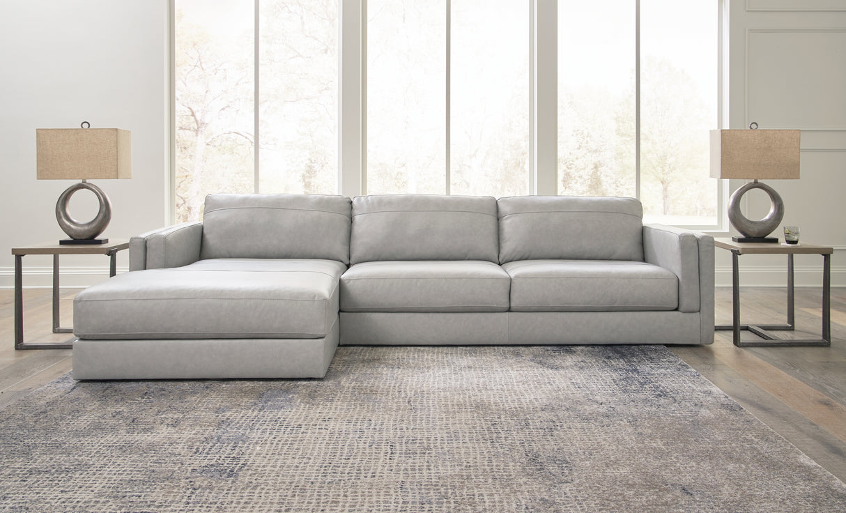 Amiata 3-Piece Sectional with Ottoman (Left-Arm Facing Corner Chaise, Right-Arm Facing Sofa, Oversized Accent Ottoman)