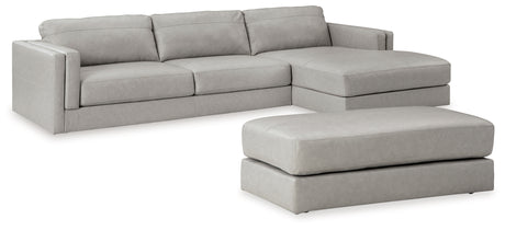 Amiata 3-Piece Sectional with Ottoman (Right-Arm Facing Corner Chaise, Left-Arm Facing Sofa, Oversized Accent Ottoman)