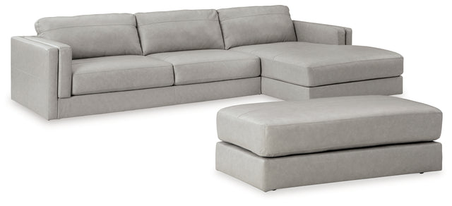 Amiata 3-Piece Sectional with Ottoman (Right-Arm Facing Corner Chaise, Left-Arm Facing Sofa, Oversized Accent Ottoman)
