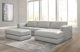 Amiata 3-Piece Sectional with Ottoman (Right-Arm Facing Corner Chaise, Left-Arm Facing Sofa, Oversized Accent Ottoman)