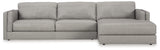Amiata 3-Piece Sectional with Ottoman (Right-Arm Facing Corner Chaise, Left-Arm Facing Sofa, Oversized Accent Ottoman)