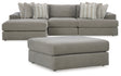 Avaliyah 4-Piece Sectional with Ottoman (Left-Arm Facing Corner Chaise, Armless Chair, Right-Arm Facing Corner Chair, Oversized Accent Ottoman)