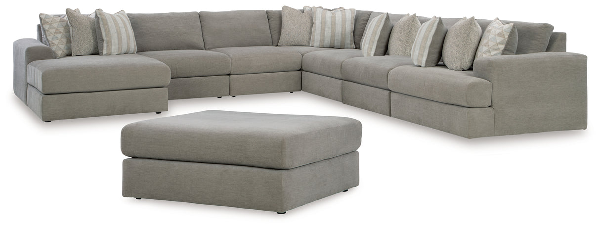 Avaliyah 8-Piece Sectional with Ottoman (Left-Arm Facing Corner Chaise, Armless Chair, Armless Chair, Armless Chair, Armless Chair, Right-Arm Facing Corner Chair, Wedge, Oversized Accent Ottoman)