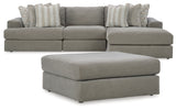 Avaliyah 4-Piece Sectional with Ottoman (Right-Arm Facing Corner Chaise, Armless Chair, Left-Arm Facing Corner Chair, Oversized Accent Ottoman)
