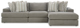 Avaliyah 4-Piece Sectional with Ottoman (Right-Arm Facing Corner Chaise, Armless Chair, Left-Arm Facing Corner Chair, Oversized Accent Ottoman)
