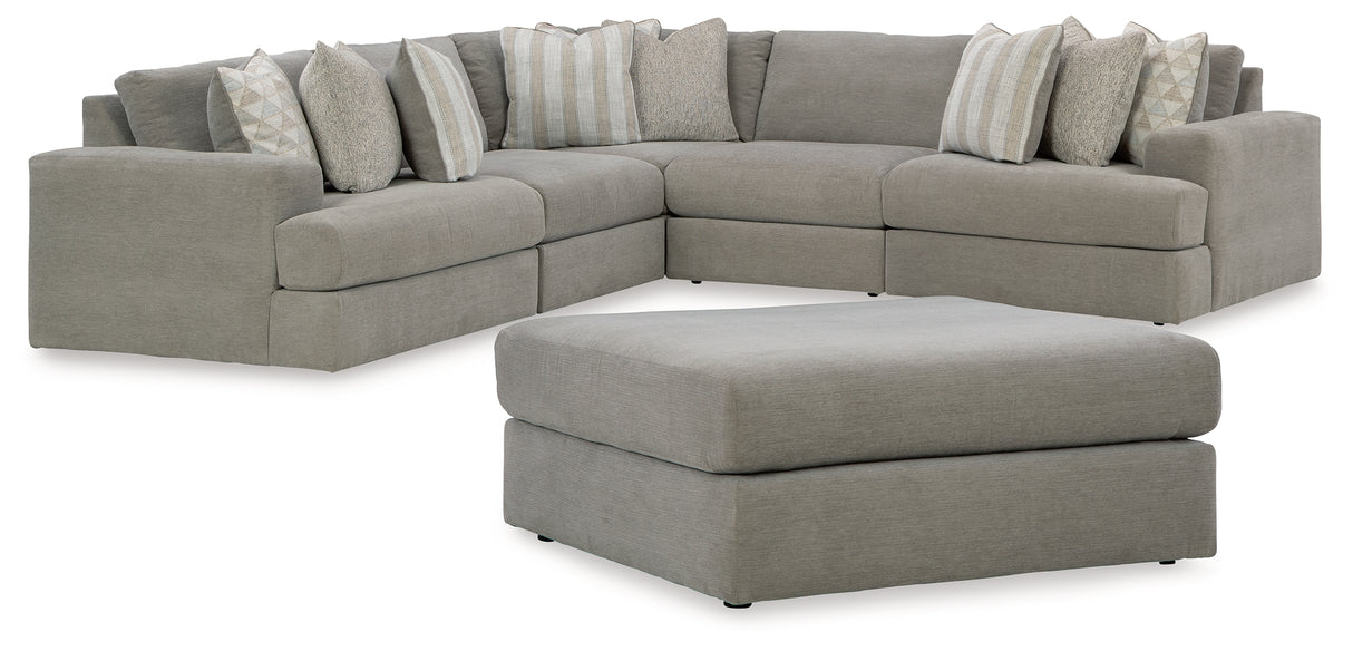 Avaliyah 6-Piece Sectional with Ottoman (Armless Chair, Armless Chair, Left-Arm Facing Corner Chair, Right-Arm Facing Corner Chair, Wedge, Oversized Accent Ottoman)