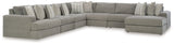 Avaliyah 8-Piece Sectional with Ottoman (Right-Arm Facing Corner Chaise, Armless Chair, Armless Chair, Armless Chair, Armless Chair, Left-Arm Facing Corner Chair, Wedge, Oversized Accent Ottoman)