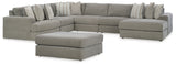 Avaliyah 7-Piece Sectional with Ottoman (Right-Arm Facing Corner Chaise, Armless Chair, Armless Chair, Armless Chair, Left-Arm Facing Corner Chair, Wedge, Oversized Accent Ottoman)