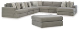 Avaliyah 8-Piece Sectional with Ottoman (Right-Arm Facing Corner Chaise, Armless Chair, Armless Chair, Armless Chair, Armless Chair, Left-Arm Facing Corner Chair, Wedge, Oversized Accent Ottoman)