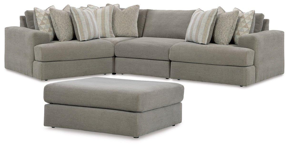 Avaliyah 5-Piece Sectional with Ottoman (Armless Chair, Left-Arm Facing Corner Chair, Right-Arm Facing Corner Chair, Wedge, Oversized Accent Ottoman)