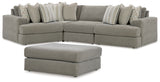 Avaliyah 5-Piece Sectional with Ottoman (Armless Chair, Left-Arm Facing Corner Chair, Right-Arm Facing Corner Chair, Wedge, Oversized Accent Ottoman)