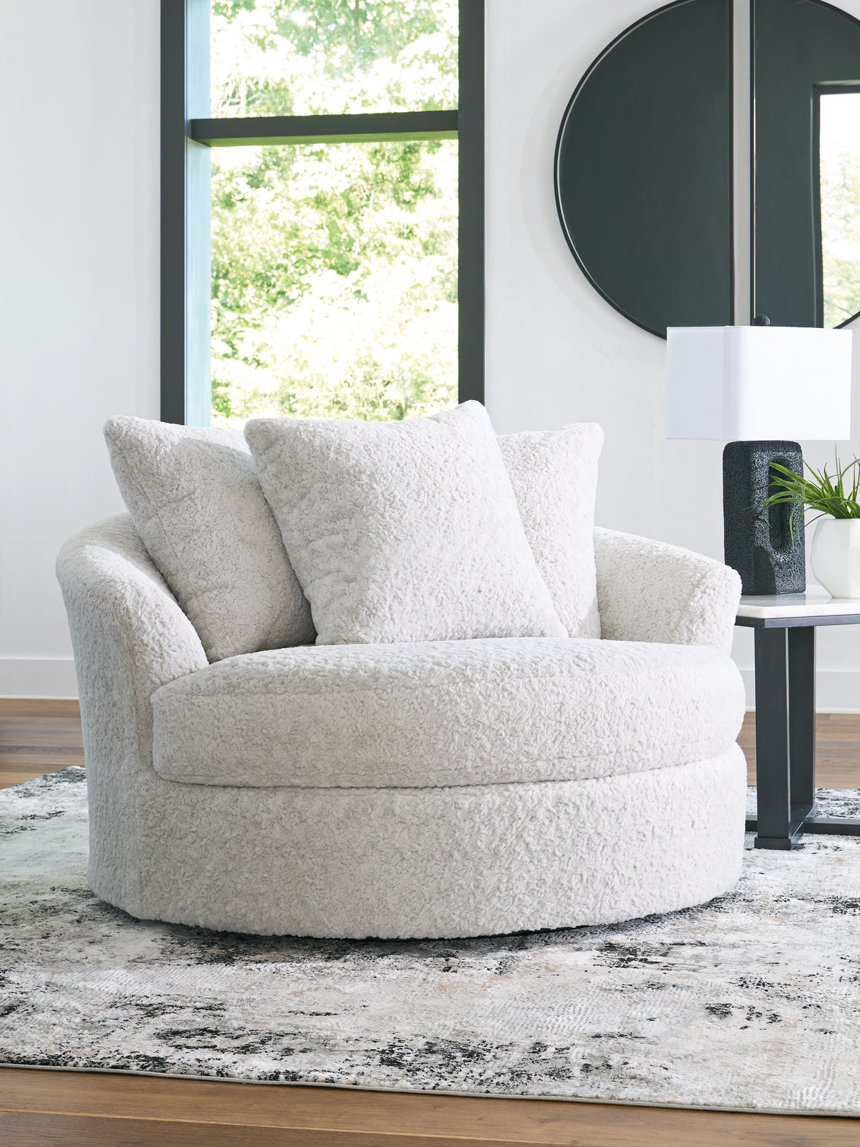Cuddle Plush Oversized Swivel Accent Chair