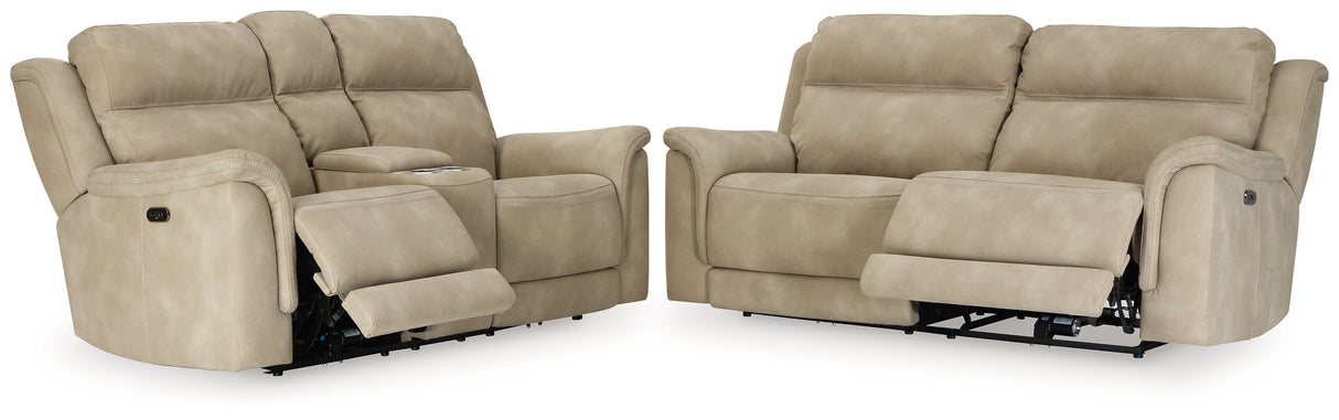 Next-Gen DuraPella 2-Piece Sofa and Loveseat (Power Reclining Sofa, Power Reclining Loveseat with Console)