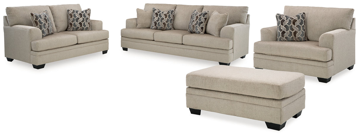 Stonemeade 4-Piece Sofa, Loveseat, Chair and Ottoman (Sofa, Loveseat, Oversized Chair, Ottoman)