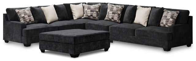 Lavernett 5-Piece Sectional with Ottoman (Armless Chair, Left-Arm Facing Sofa, Right-Arm Facing Sofa, Wedge, Oversized Accent Ottoman)