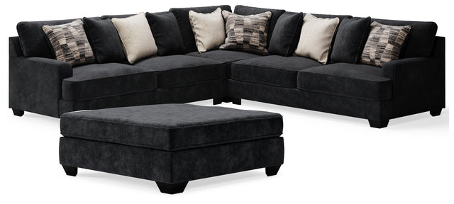 Lavernett 4-Piece Sectional with Ottoman (Left-Arm Facing Sofa, Right-Arm Facing Sofa, Wedge, Oversized Accent Ottoman)