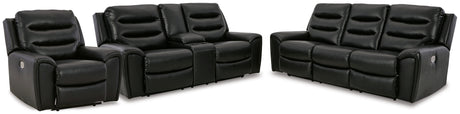 Warlin 3-Piece Sofa, Loveseat and Recliner (Power Reclining Sofa, Power Reclining Loveseat with Console, Power Recliner)