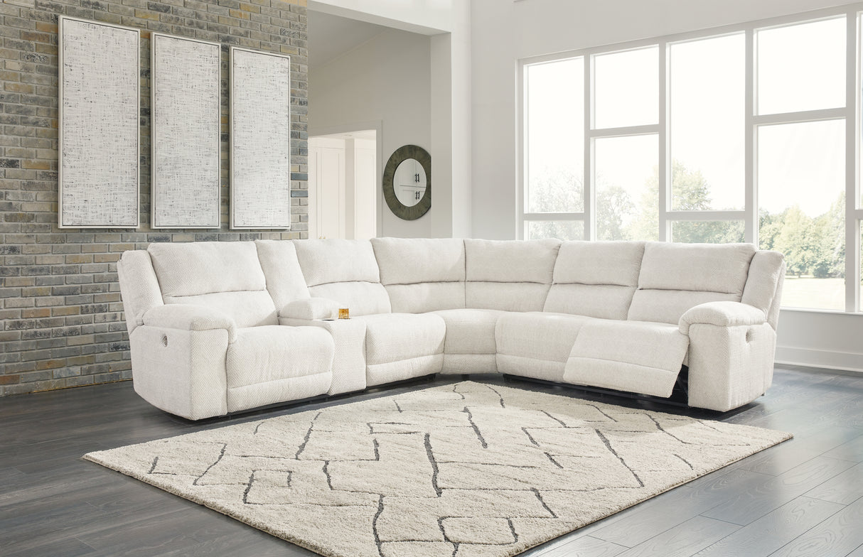 Keensburg 4-Piece Sectional with Recliner (Left-Arm Facing Power Reclining Loveseat with Console, Right-Arm Facing Power Reclining Loveseat, Wedge, Oversized Power Recliner)