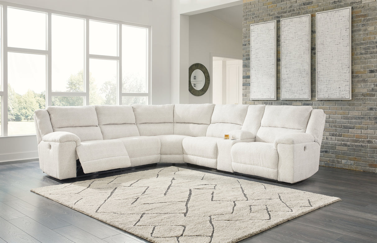Keensburg 4-Piece Sectional with Recliner (Left-Arm Facing Power Reclining Loveseat, Wedge, Right-Arm Facing Power Reclining Loveseat with Console, Oversized Power Recliner)