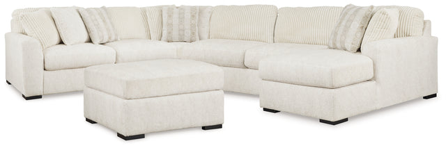 Chessington 4-Piece Sectional and Oversized Accent Ottoman