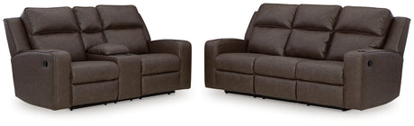 Lavenhorne 2-Piece Sofa and Loveseat (Reclining Sofa with Drop Down Table, Reclining Loveseat with Console)