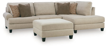 Steelwater Retreat 3-Piece Sectional with Chaise and Oversized Accent Ottoman