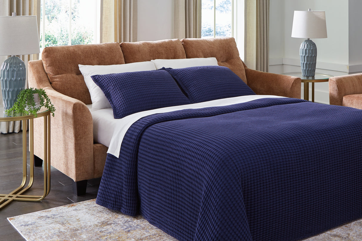 Amity Bay Queen Sofa Chaise Sleeper (Color: Clay)