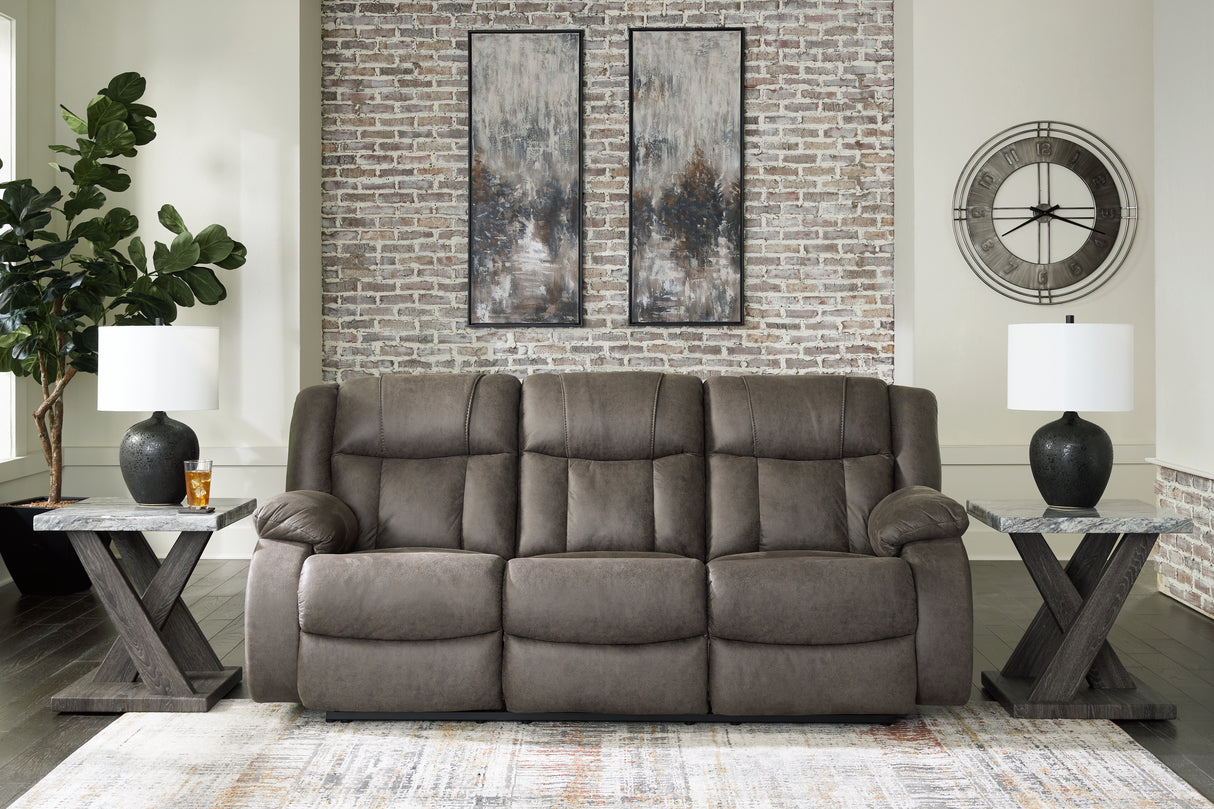 First Base Reclining Sofa (Color: Gunmetal)