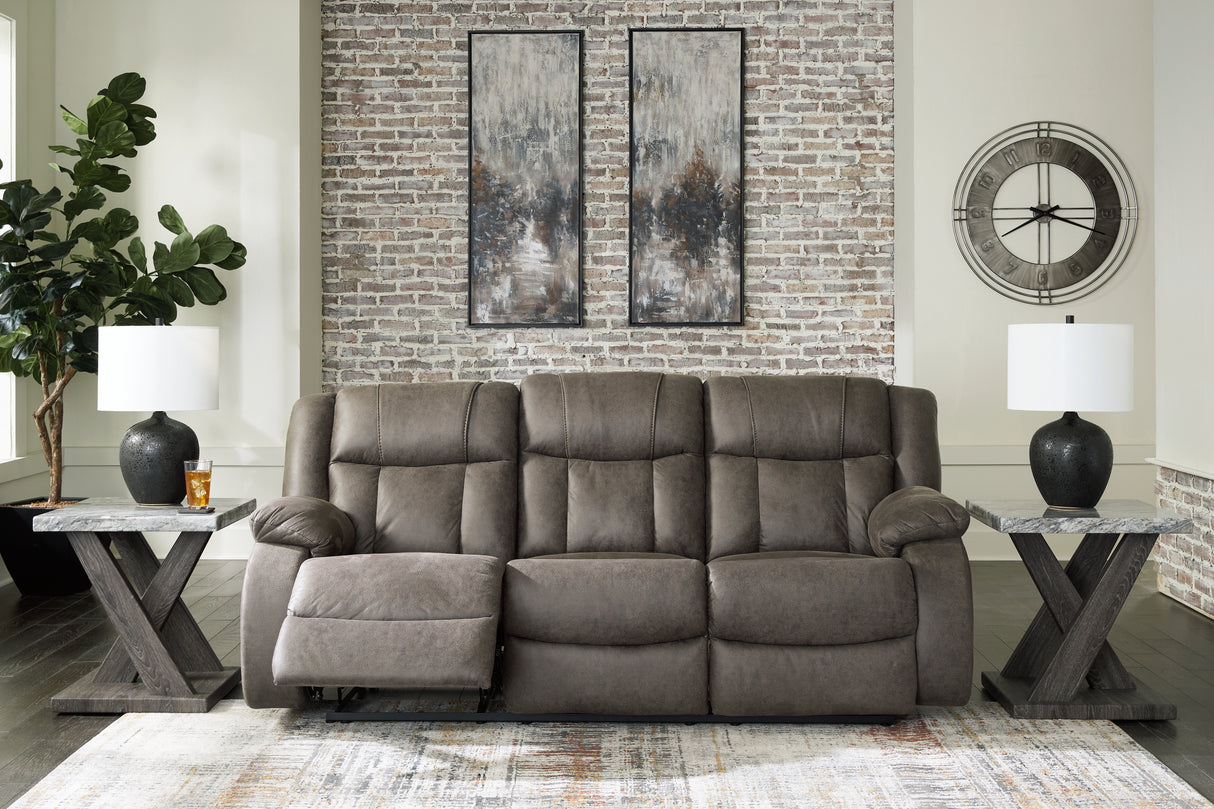 First Base Reclining Sofa (Color: Gunmetal)