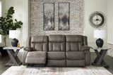 First Base Reclining Sofa (Color: Gunmetal)