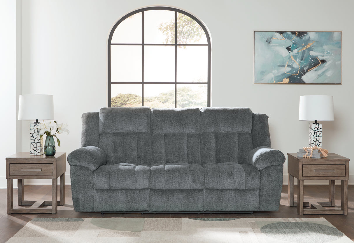Tip-Off Power Reclining Sofa (Color: Slate)