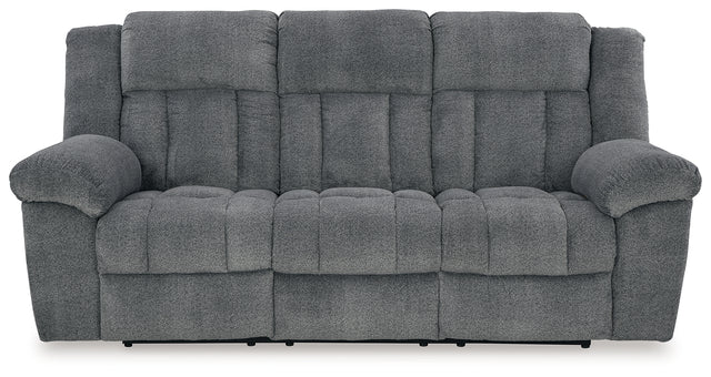 Tip-Off Power Reclining Sofa (Color: Slate)