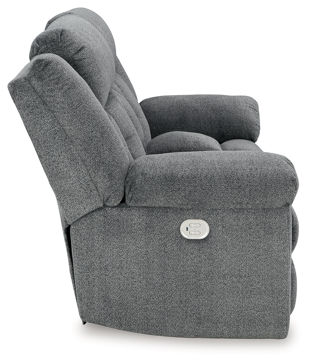 Tip-Off Power Reclining Loveseat (Color: Slate)
