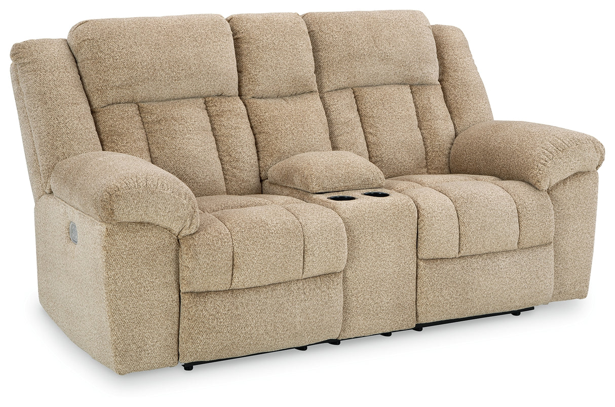 Tip-Off Power Reclining Loveseat (Color: Wheat)