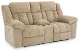 Tip-Off Power Reclining Loveseat (Color: Wheat)