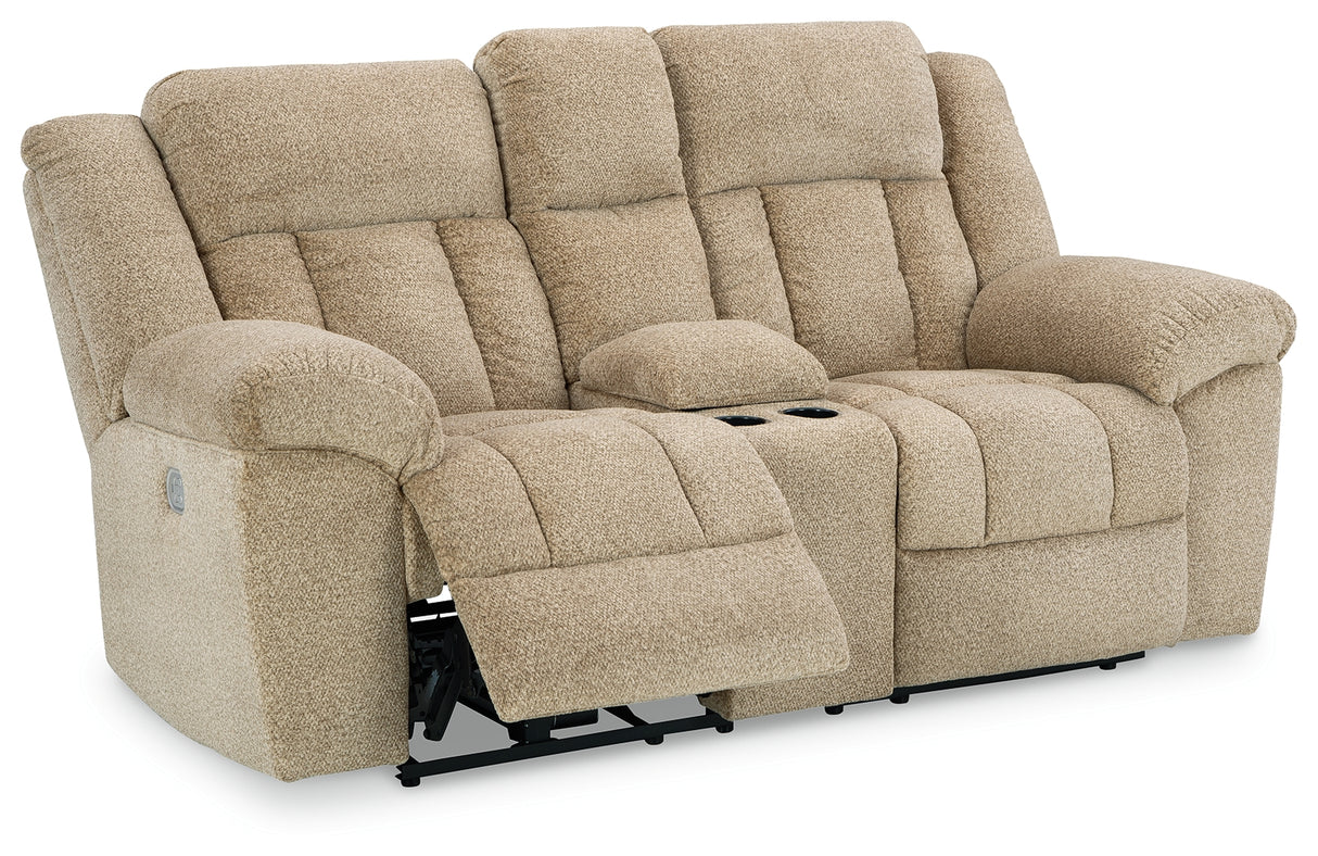Tip-Off Power Reclining Loveseat (Color: Wheat)