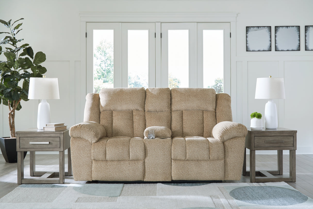 Tip-Off Power Reclining Loveseat (Color: Wheat)