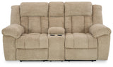 Tip-Off Power Reclining Loveseat (Color: Wheat)