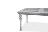 Melrose Plaza - Upholstered Dining Table with Glass Insert - Dove