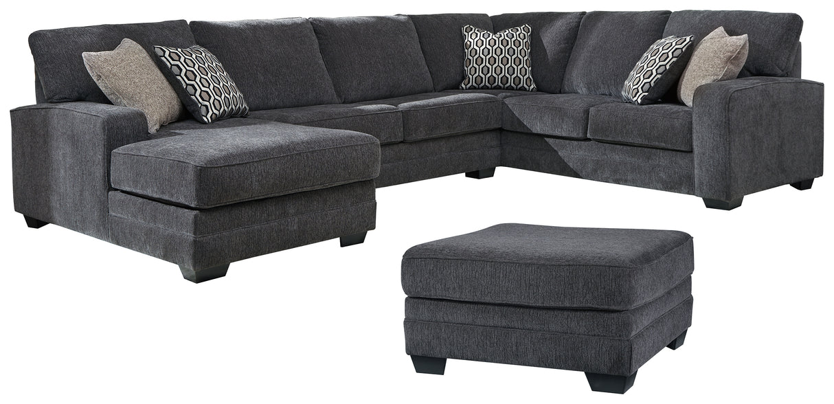 Tracling 4-Piece Sectional with Ottoman (Oversized Ottoman, Left-Arm Facing Corner Chaise, Armless Loveseat, Right-Arm Facing Sofa)