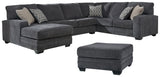 Tracling 4-Piece Sectional with Ottoman (Oversized Ottoman, Left-Arm Facing Corner Chaise, Armless Loveseat, Right-Arm Facing Sofa)