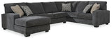 Tracling 4-Piece Sectional with Ottoman (Oversized Ottoman, Left-Arm Facing Corner Chaise, Armless Loveseat, Right-Arm Facing Sofa)