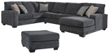 Tracling 4-Piece Sectional with Ottoman (Oversized Ottoman, Right-Arm Facing Corner Chaise, Armless Loveseat, Left-Arm Facing Sofa)