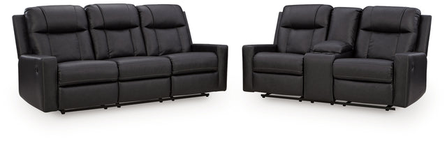 Mackmenville 2-Piece Reclining Sofa and Reclining Loveseat with Console