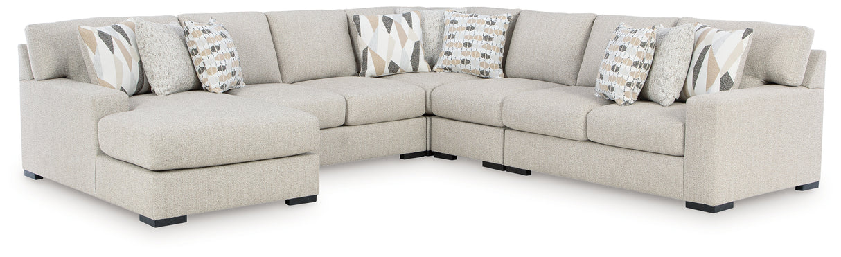 Laurelgrove 4-Piece Sectional with Chaise (Configuration: 5-Piece (Laurelgrove Left-Arm Facing Corner Chaise, Laurelgrove Armless Loveseat, Laurelgrove Armless Chair, Laurelgrove Right-Arm Facing Loveseat, Laurelgrove Wedge))
