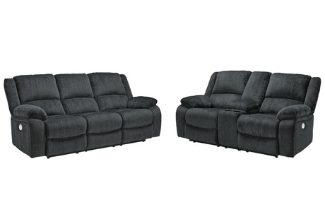 Draycoll 2-Piece Sofa and Loveseat (Power Reclining Sofa, Power Reclining Loveseat with Console)