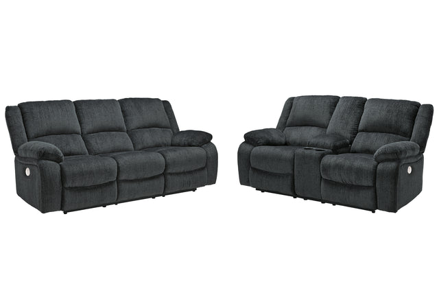 Draycoll 2-Piece Sofa and Loveseat (Power Reclining Sofa, Power Reclining Loveseat with Console)