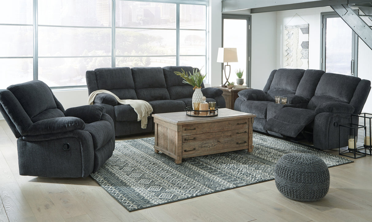 Draycoll 3-Piece Sofa, Loveseat and Recliner (Reclining Sofa, Reclining Loveseat with Console, Recliner)